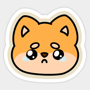 Sad Shiba Face Sticker